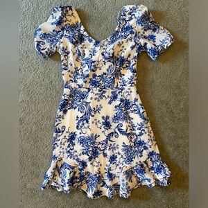 Beautiful white and blue floral dress
